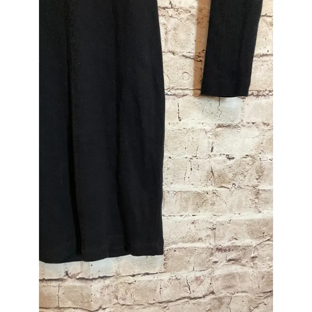 Bordeaux Dress Womens‎ XS Black Bodycon Cutout Open Back Ribbed Stretch Cotton